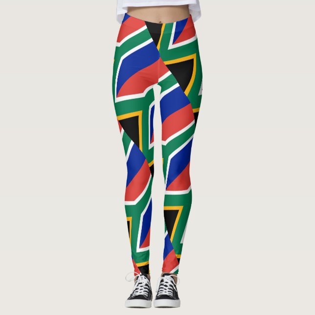 South Africa Flag South African Patriotic Leggings (Front)