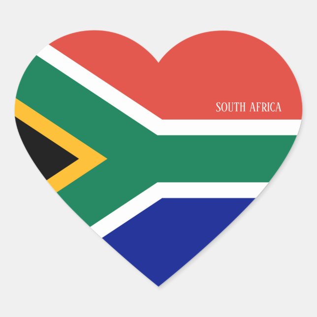 South Africa Flag Splendid Patriotic Heart Sticker (Front)