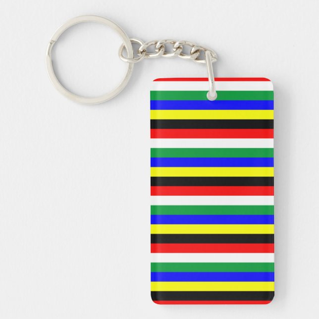 South Africa flag stripes lines symbol Keychain (Front)