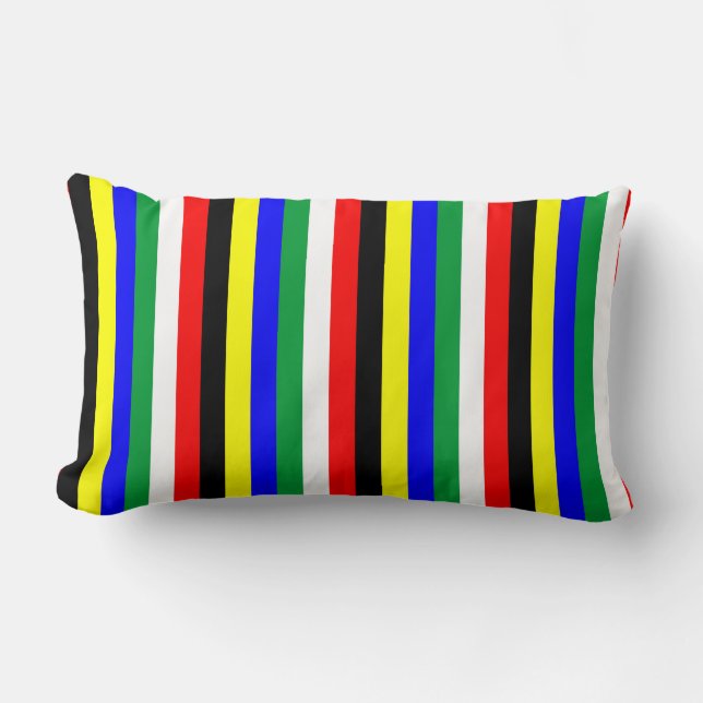South Africa flag stripes lines symbol Lumbar Pillow (Front)