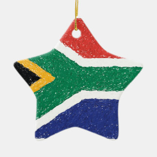South Africa Flag Theme Ceramic Ornament
