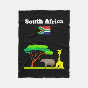 South Africa Flag Vacation Souvenir Safari Lover  Fleece Blanket