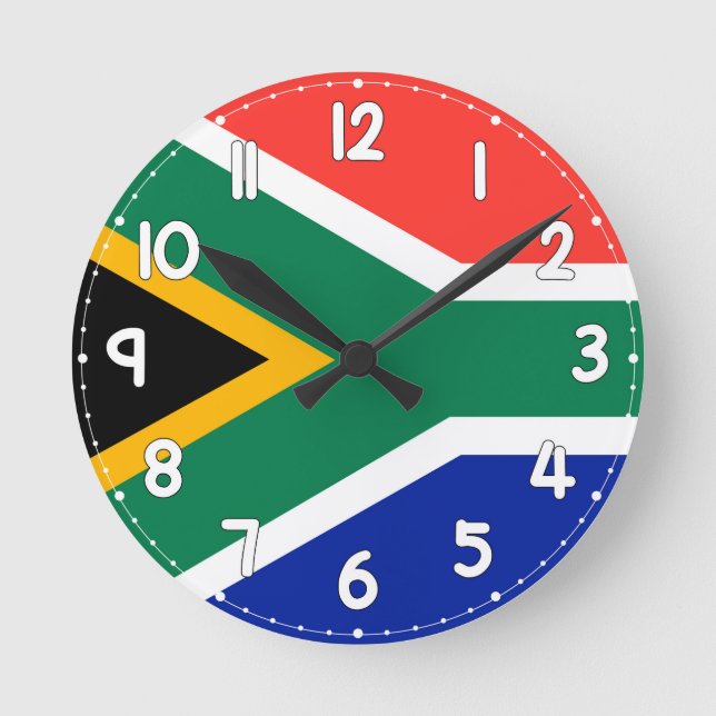 South Africa Flag Wall Clock -  (Front)