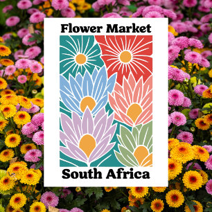 South Africa Flower Market Colourful Proteas Postcard