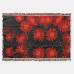 South Africa Green Orange Succulent Flowers Throw Blanket