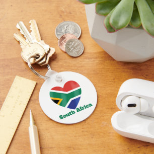 South Africa Heart Flag Keychain