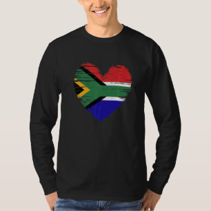 South Africa Heart South African Flag Pride T-Shirt
