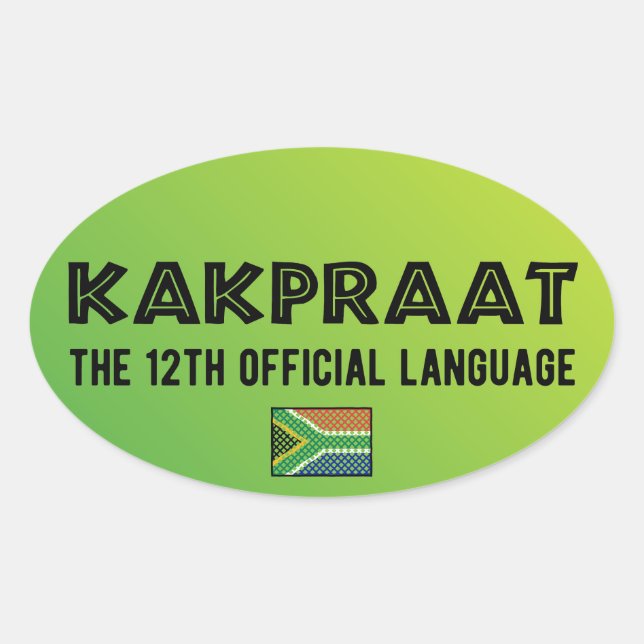 South Africa KakPraat Funny 12th Official Language Oval Sticker (Front)