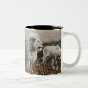 South Africa Lion as king Two-Tone Coffee Mug