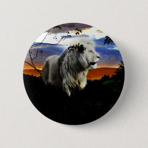 South Africa Lion in the Jungle 2 Inch Round Button