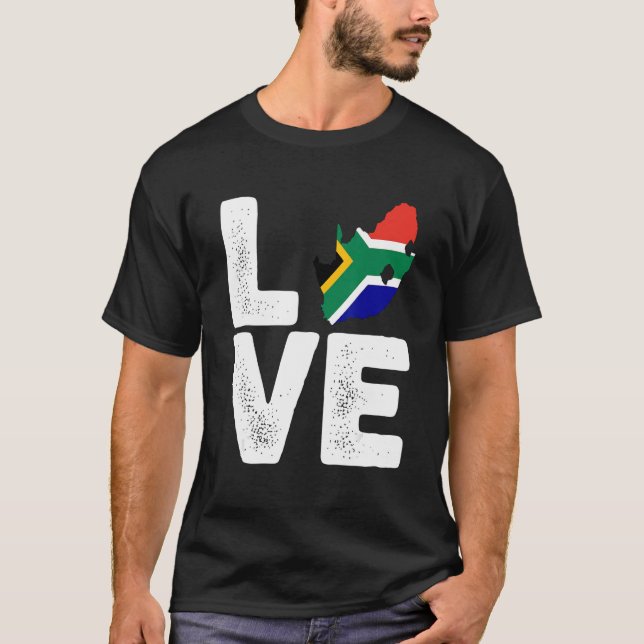 South Africa Love Pride flag Map Black History Mon T-Shirt (Front)