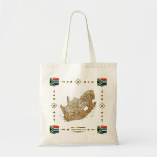 South Africa Map + Flags Bag