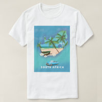 South Africa Map Illustration travel poster.