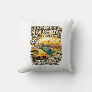 South Africa Match Day Skeleton Striker Nations Hi Throw Pillow