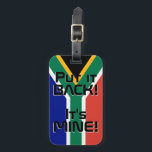 South Africa National Flag Funny Patriotic Luggage Tag<br><div class="desc">South Africa National Flag Funny Patriotic Luggage Tag with the South Africa national flag colours covering front side of the tag. Funny text "Put it BACK! It's MINE" is written over the flag colours. Text is fully customizable using "Customize it!" feature. Other side of the tag is reserved for your...</div>