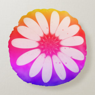 South Africa Pink Purple Wild Flower Petals Round Pillow
