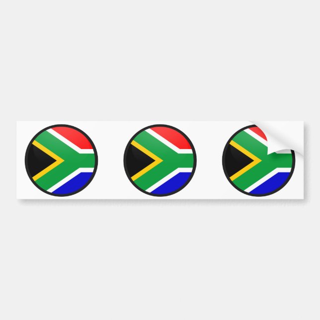 South Africa quality Flag Circle Bumper Sticker (Front)