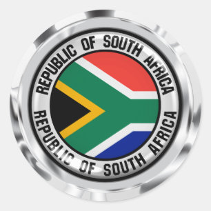 South Africa Round Emblem Classic Round Sticker