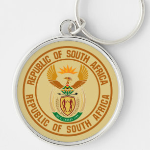 South Africa Round Emblem Keychain