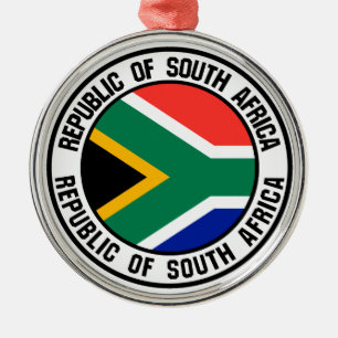 South Africa Round Emblem Metal Ornament