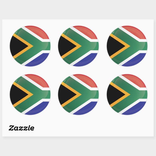 South Africa  Round Icon Flag Classic Round Sticker (Sheet)