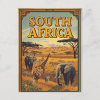 South Africa Safari Vintage Famous Travel Place Po