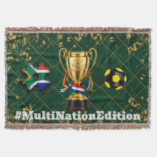 South Africa Soccer 2026 Global Games Gold Blank Throw Blanket