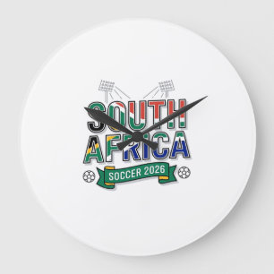 South Africa Soccer 2026 Soccer Bold Country Typog Large Clock