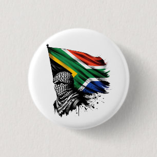 SOUTH AFRICA WITH PALESTINE 1 INCH ROUND BUTTON