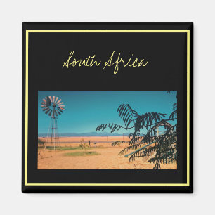 South Africa ZA Wind Pump Landscape View Magnet
