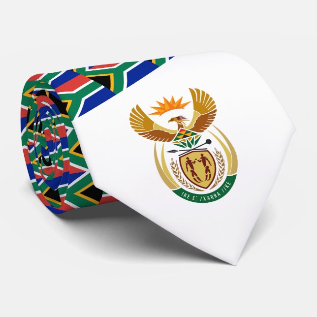South African Flag & Coat of Arms, South Africa Tie (Rolled)