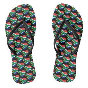South African Flag Colours Hearts Pattern Patrioti Flip Flops