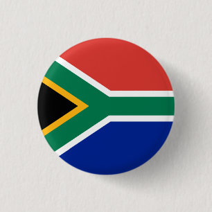 South African Flag, Flag of South Africa 1 Inch Round Button
