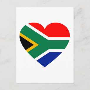 South African Flag Heart Postcard
