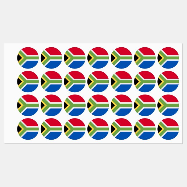 South African flag Iron On Labels (Sheet)