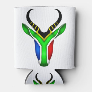 South african flag springbok can cooler