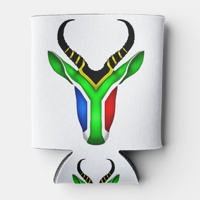 South african flag springbok can cooler (Front)
