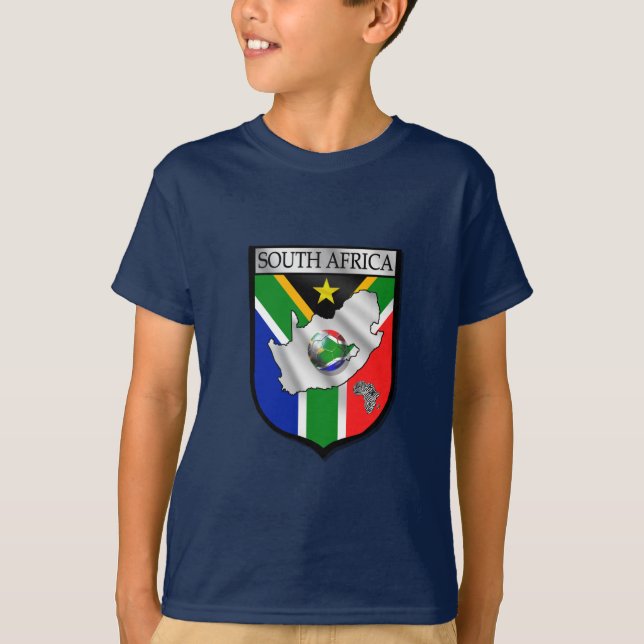 South African football fans childrens dark t-shirt (Front)