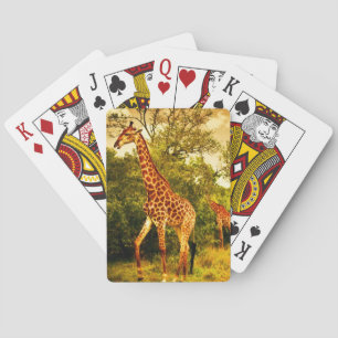 South African giraffes Playing Cards