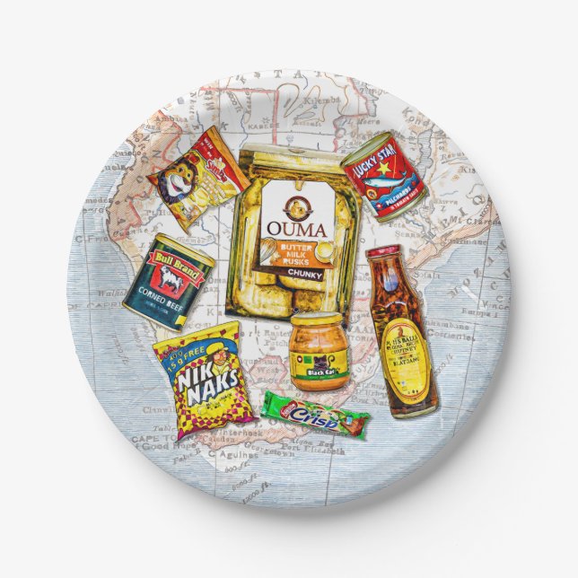 South African Iconic Food Brands Paper Plate (Front)
