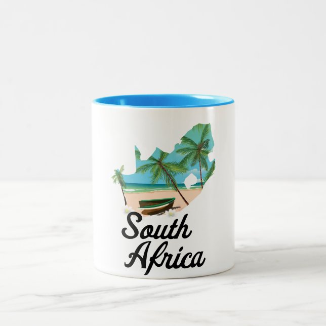 South African Map Two-Tone Coffee Mug (Center)