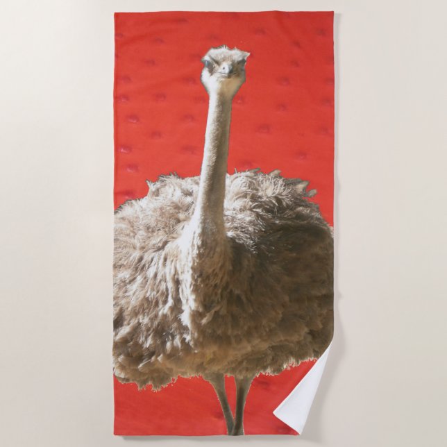 South African Ostrich Beach Towel (Front)