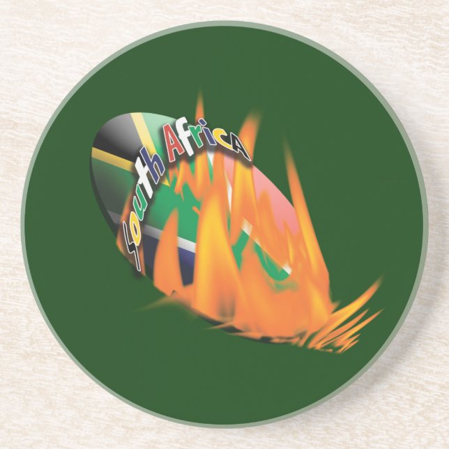 South African rugby bokke fans Coaster (Front)