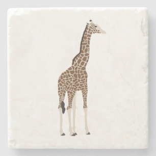South African Safari Wildlife Illustrated Giraffe Stone Coaster