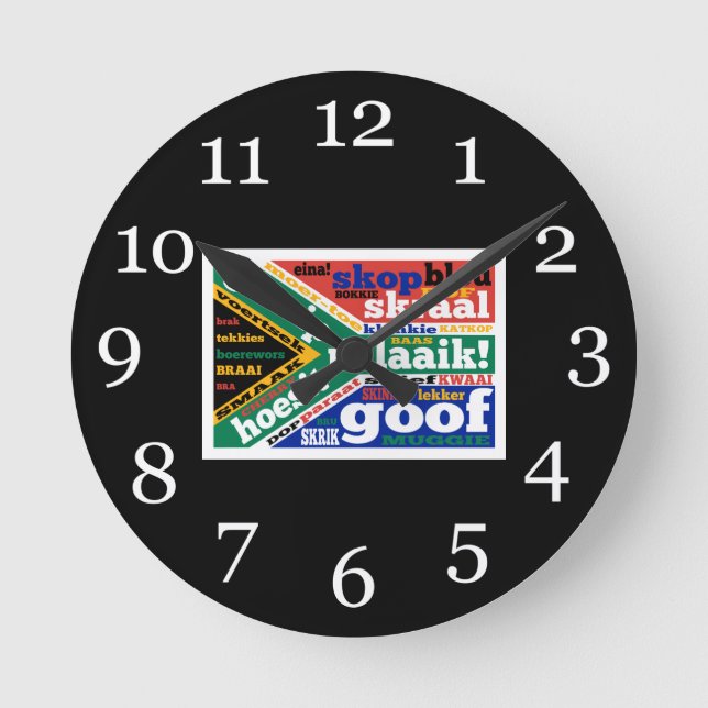 South African slang and colonialisms Round Clock (Front)