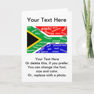 South African Slang Greeting Card - Customizable