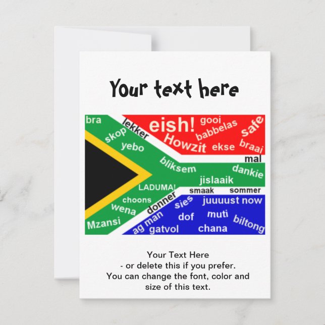 South African Slang Invitation - Customizable (Front)