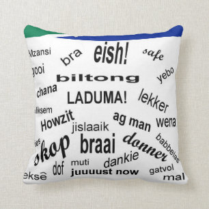 South African Slang Throw Pillow