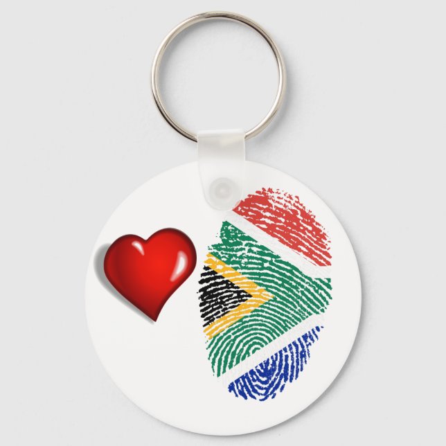 South African touch fingerprint flag Keychain (Front)