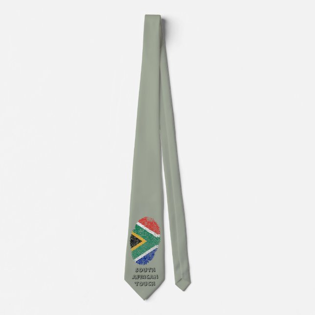 South african touch fingerprint flag tie (Front)
